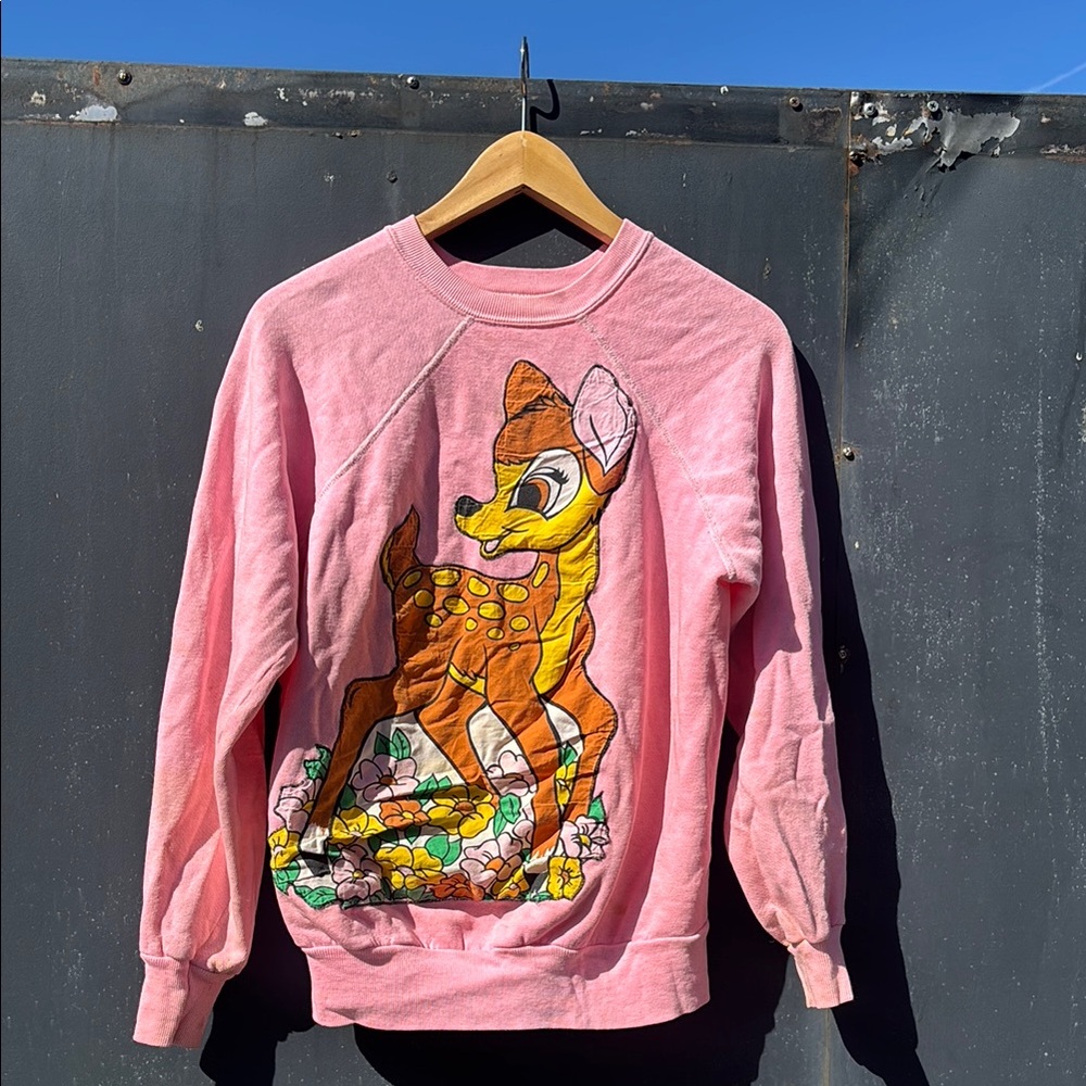 Soft Pink Vintage Crewneck Bambi Sweater